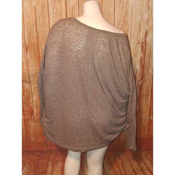 Old Navy Brown Stripe Long Sleeve Blouse Sz XXL - Picture 3 of 3